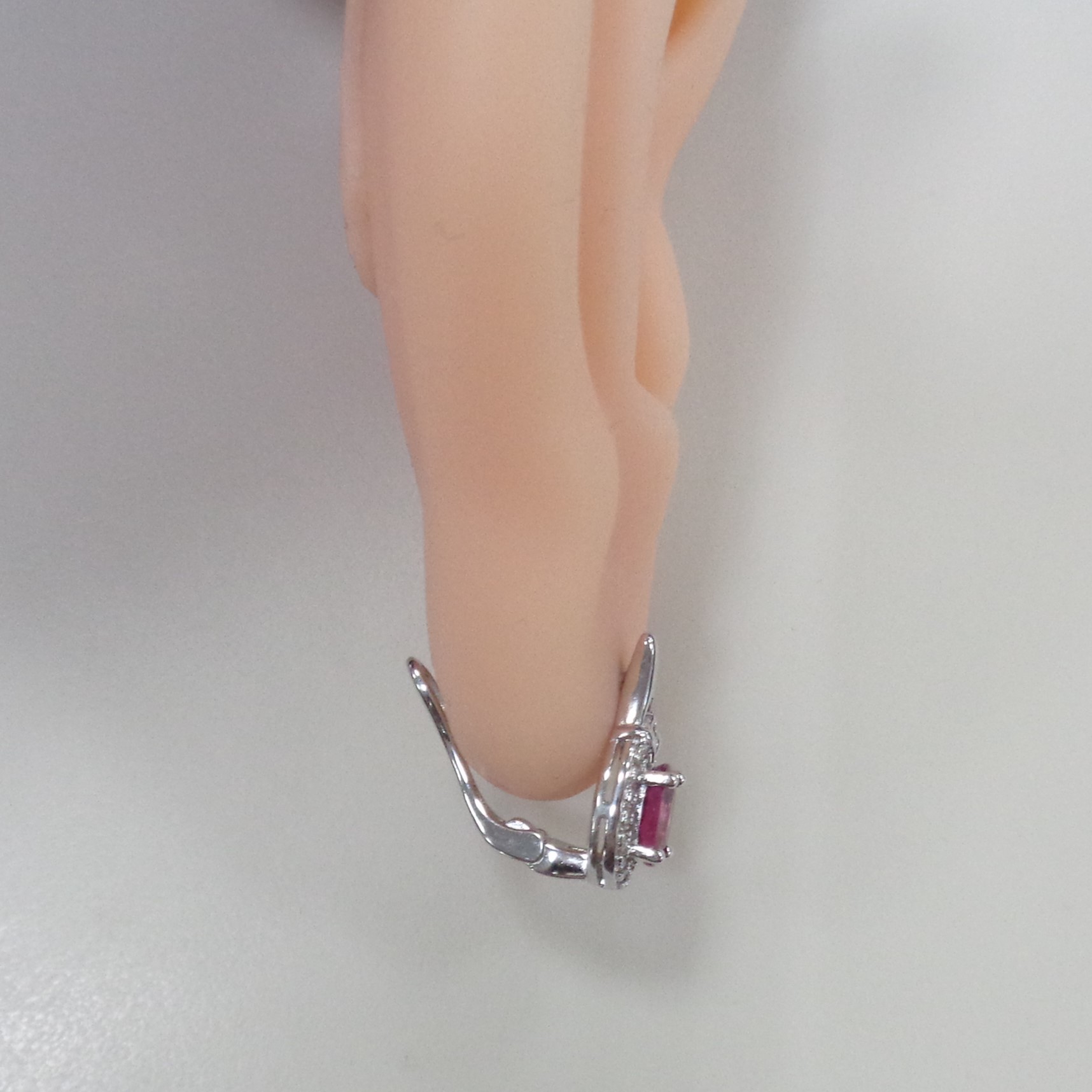 Серебряные серьги с рубинами